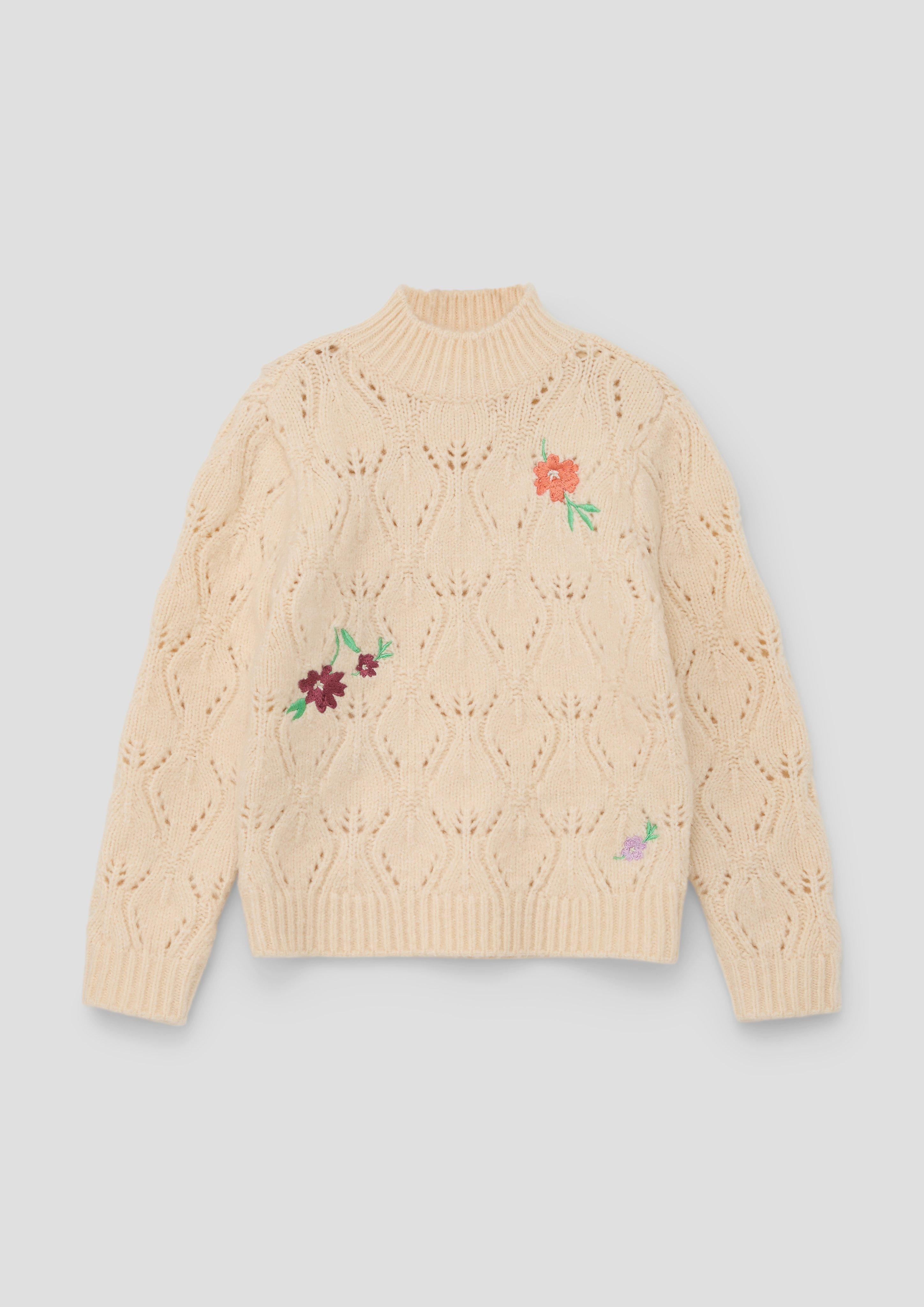 Pullover mit Blüten-Stickerei  2133916-0805