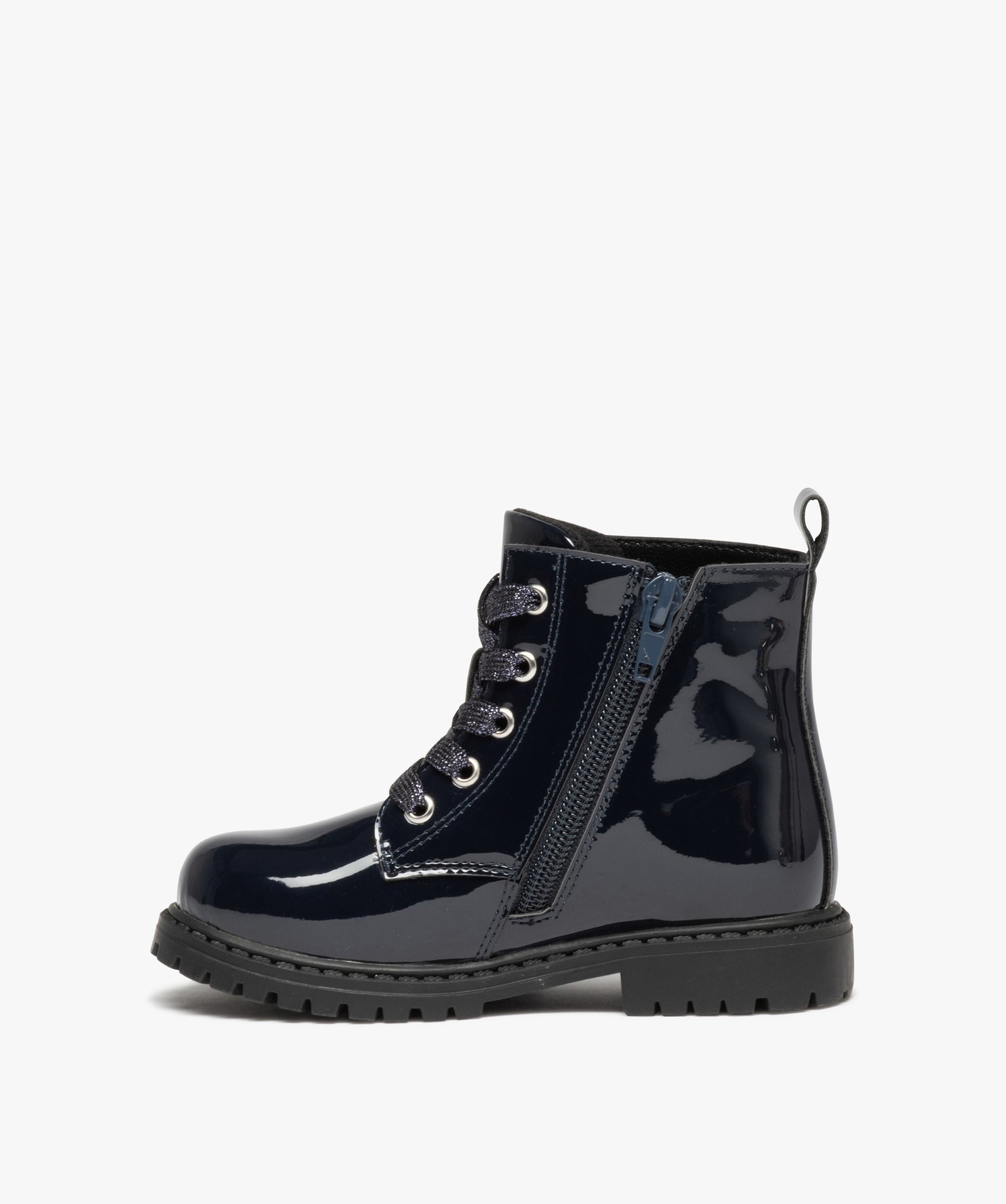 Boots vernis fille avec motifs oiseaux du 25 au 30 marine | GEMO