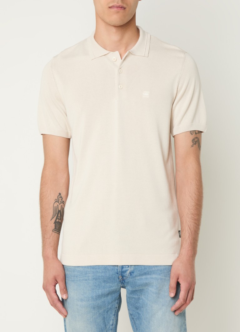 G-Star RAW Fine-knit regular fit polo with logo embroidery