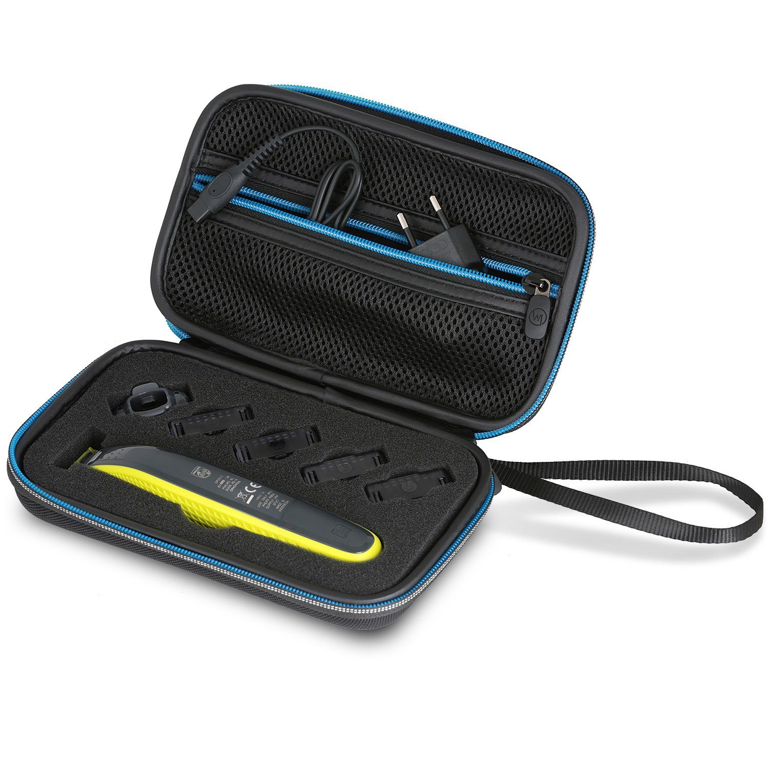 Wicked Chili Rasierer-Etui Case / Tasche für Philips OneBlade QP25xx & QP26xx n.Z., Hard-shell Schutzhülle / Strapazierfähiges Material / Passgenau / Inla