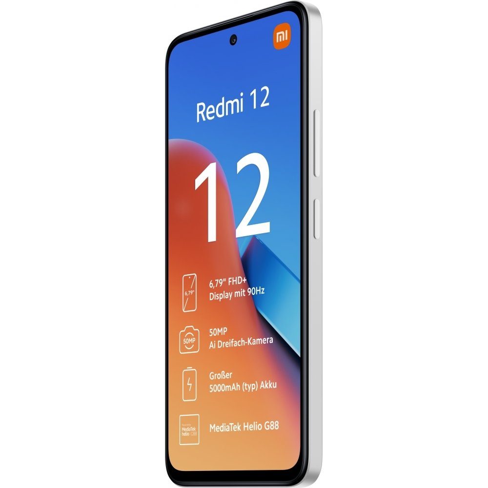 Xiaomi Redmi 12 256 GB / 8 GB - Smartphone - polar silver Smartphone (6,8 Zoll, 256 GB Speicherplatz)