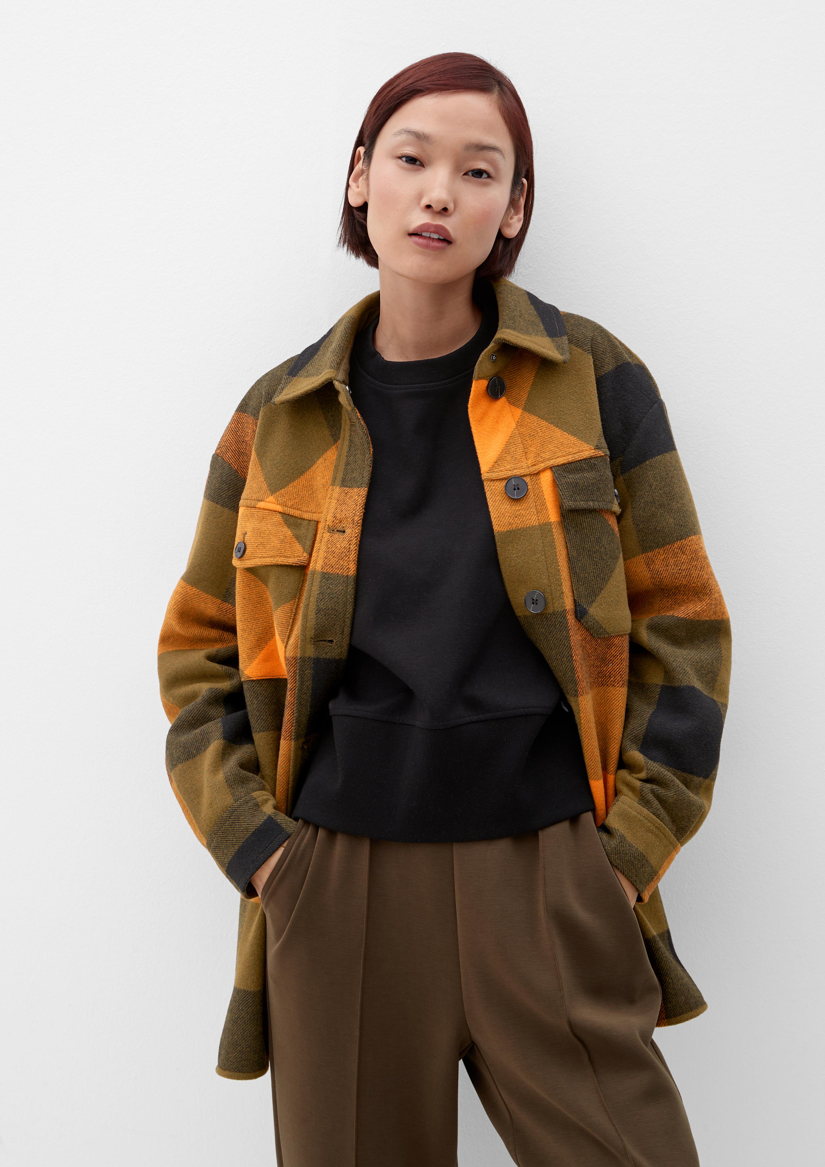 Kariertes Overshirt aus Wollmix  2125001-79N0