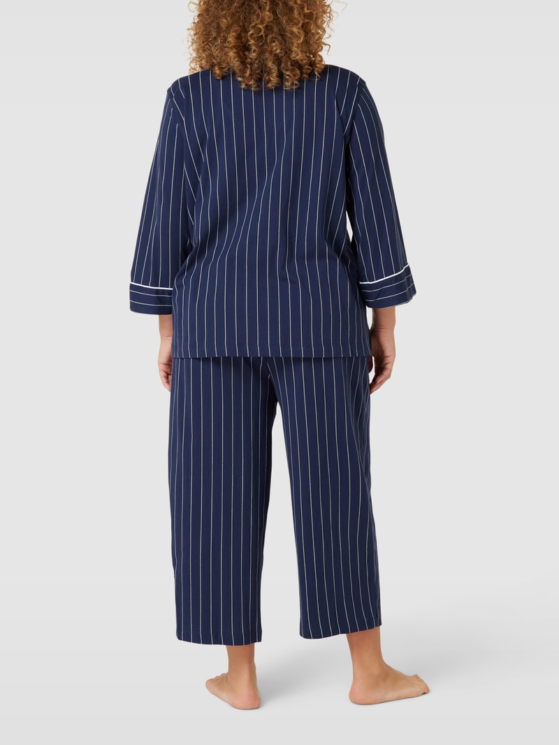 Pyjama mit Allover-Muster in marineblau