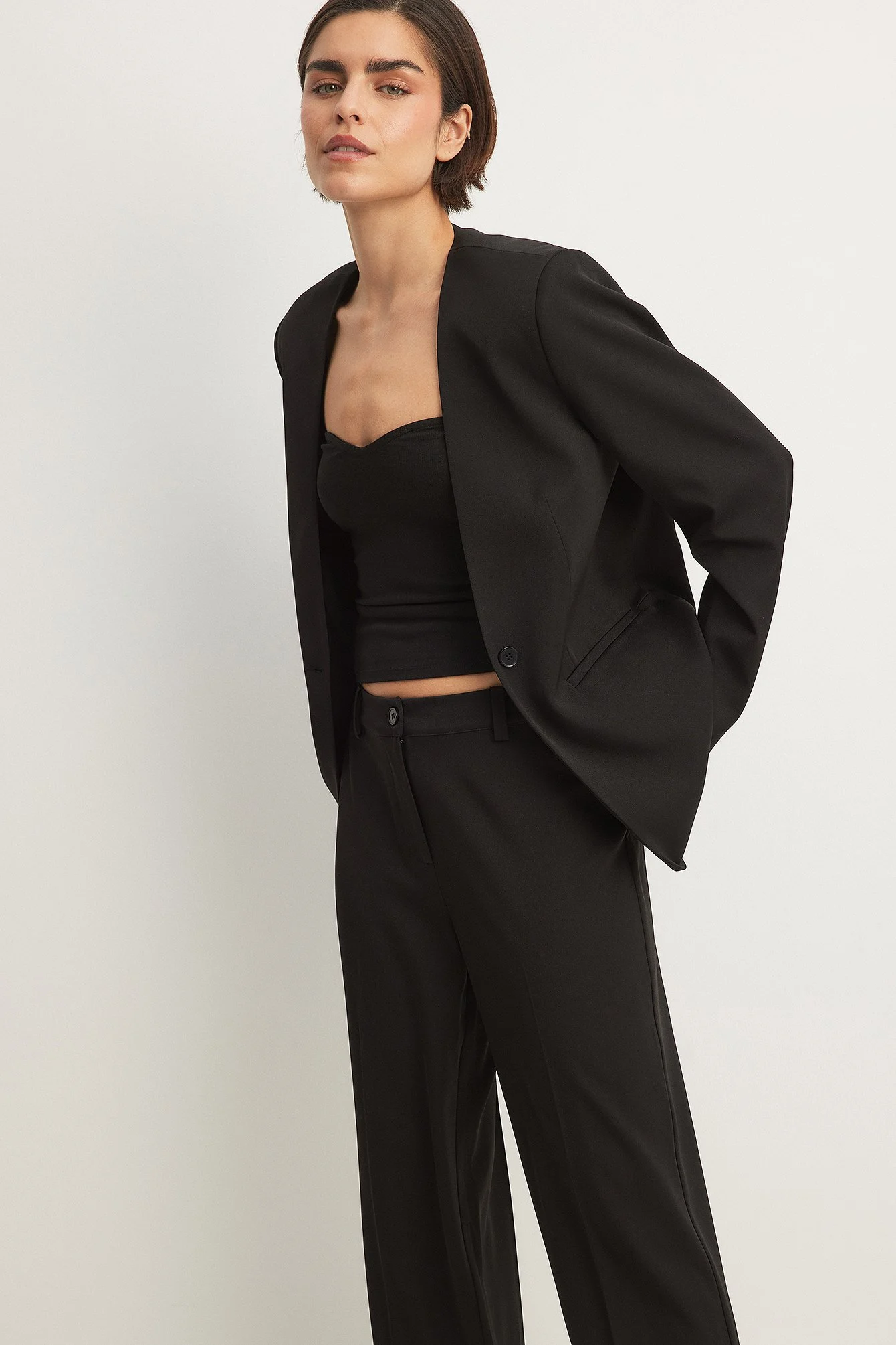 Gerader Oversize-Blazer ohne Revers