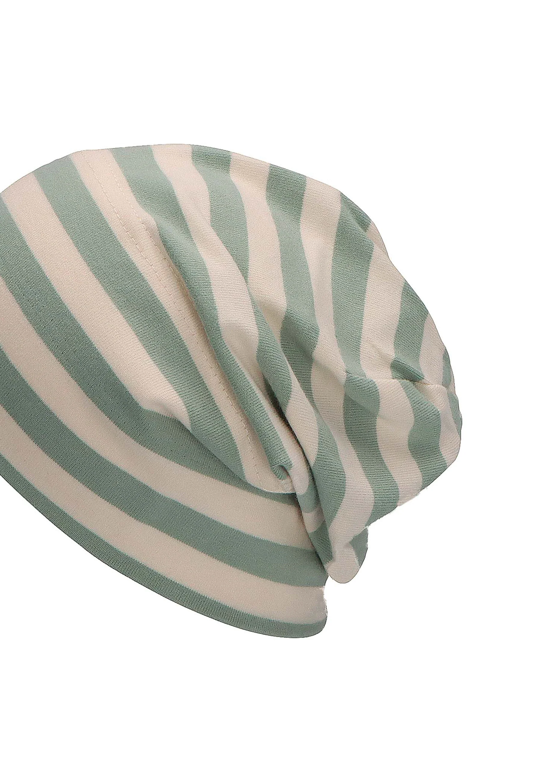 GOTS Slouch-Beanie aus Jersey (Bio) mit Streifen