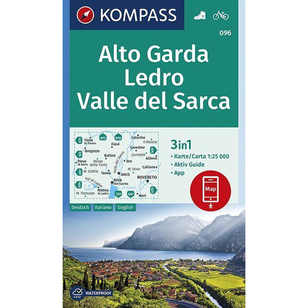 KOMPASS WANDERKARTE ALTO GARDA, LEDRO, VALLE DEL SARCA