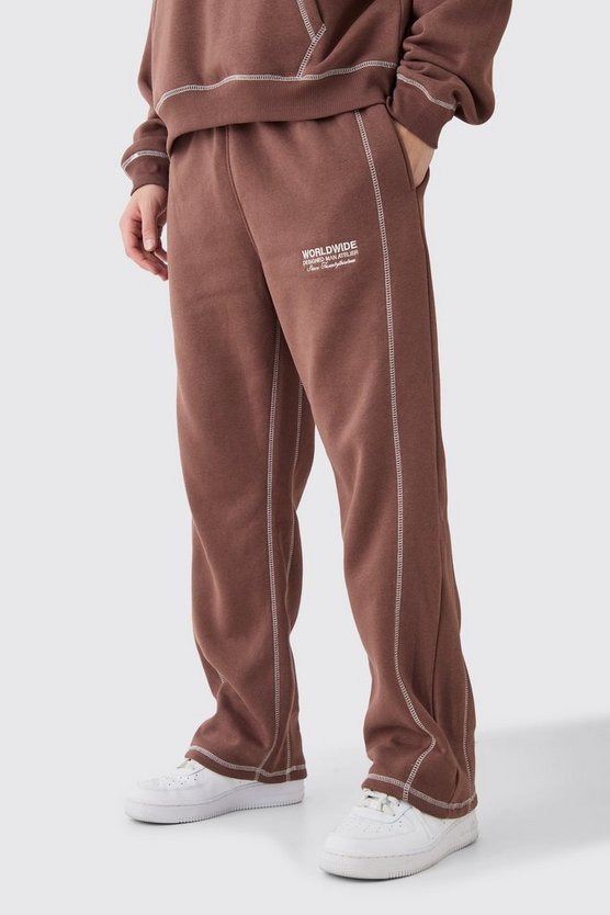 Lockere Jogginghose mit Worldwide Kontrast-Naht