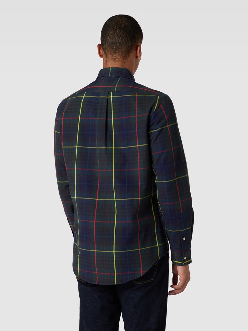 Custom Fit Freizeithemd mit Tartan-Karo in dunkelgrün