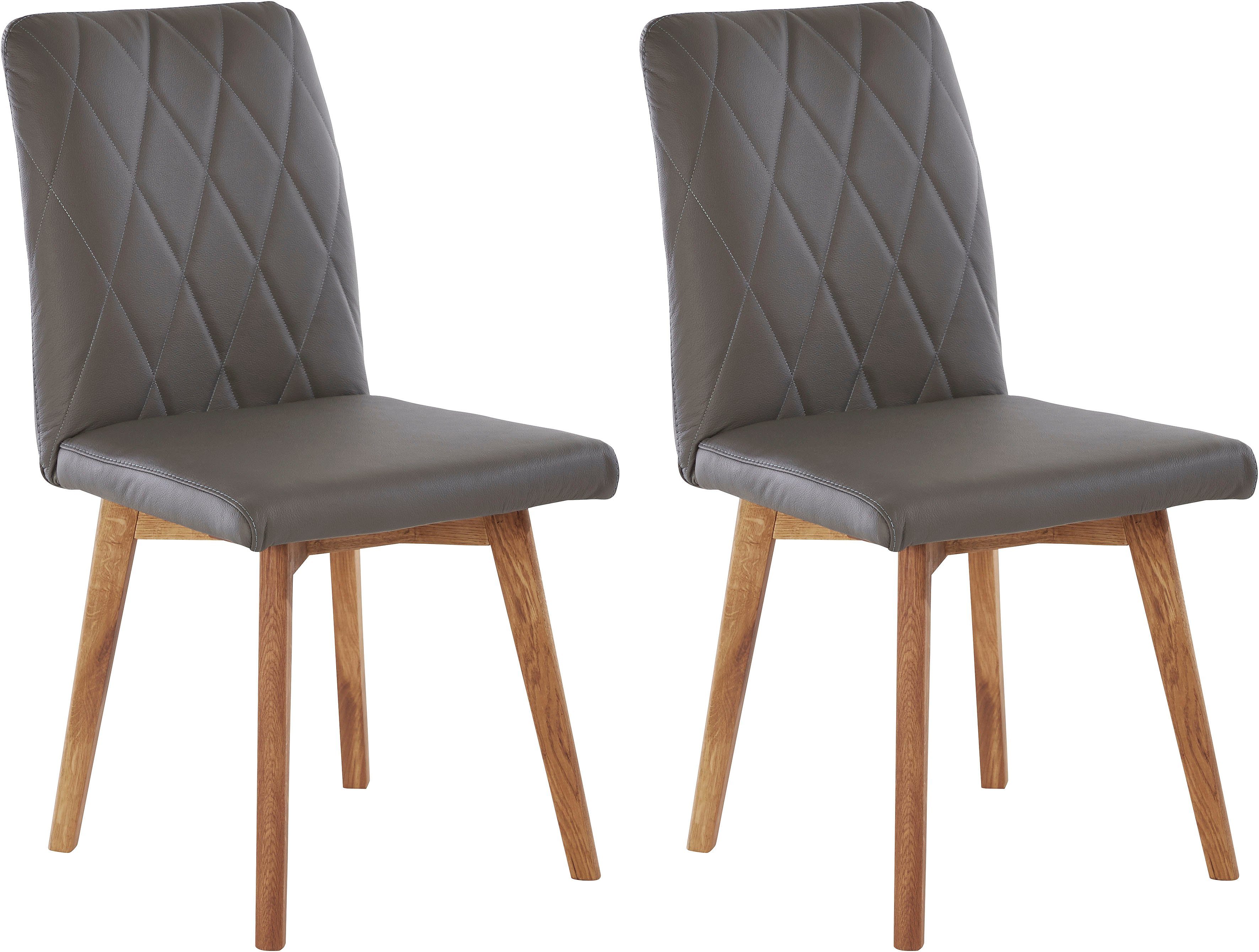 Home affaire 4-Fußstuhl Brest (Set, 2 St), Gestell aus Eiche Massivholz geölt