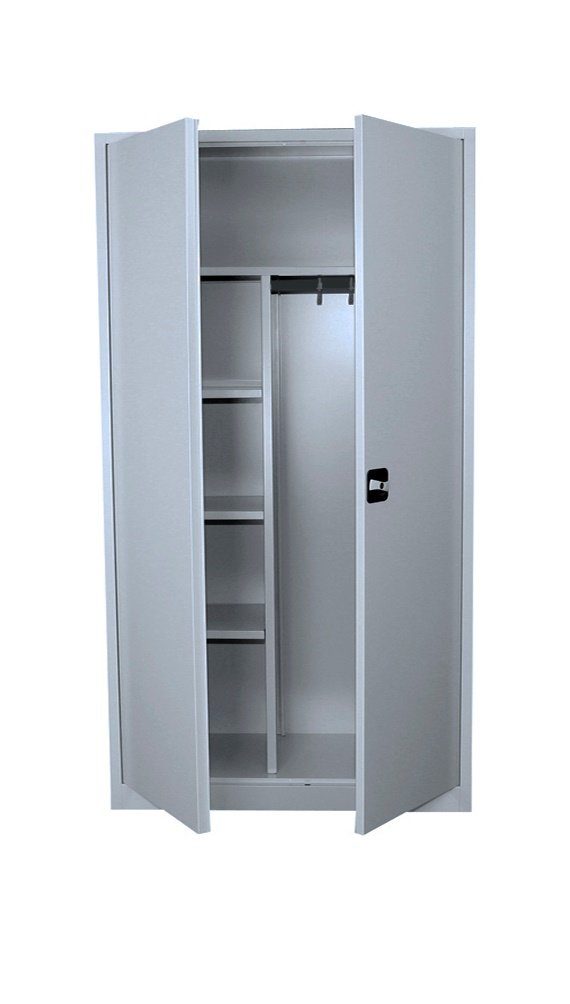 Steelboxx Mehrzweckschrank mit Garderobenteil XL Spind Kleiderspind 2-türig 195x92,5x42,2cm (1-St) Komplett montiert, keine Montage notwendig