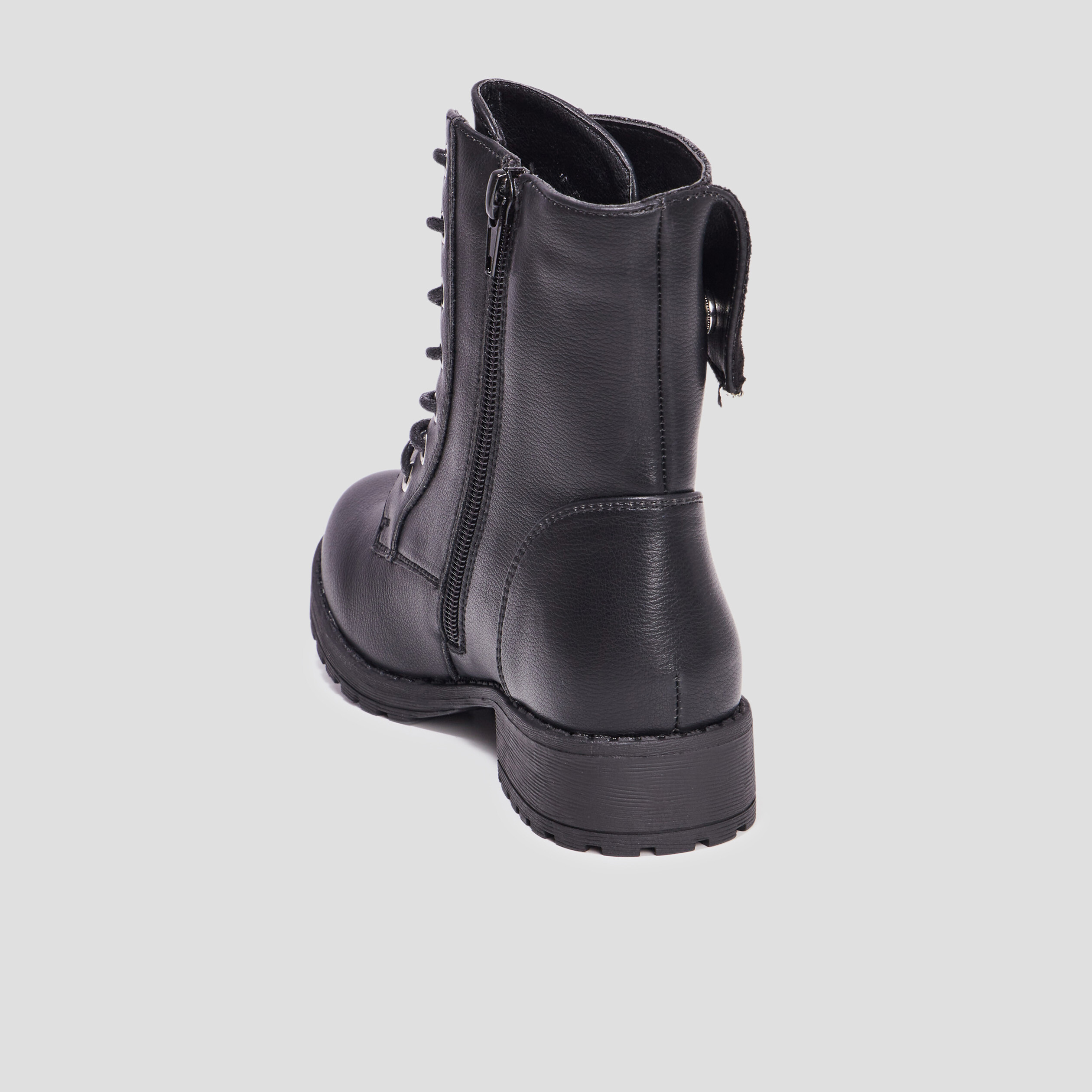 Bottines revers zippées et crantées noir fille | La Halle