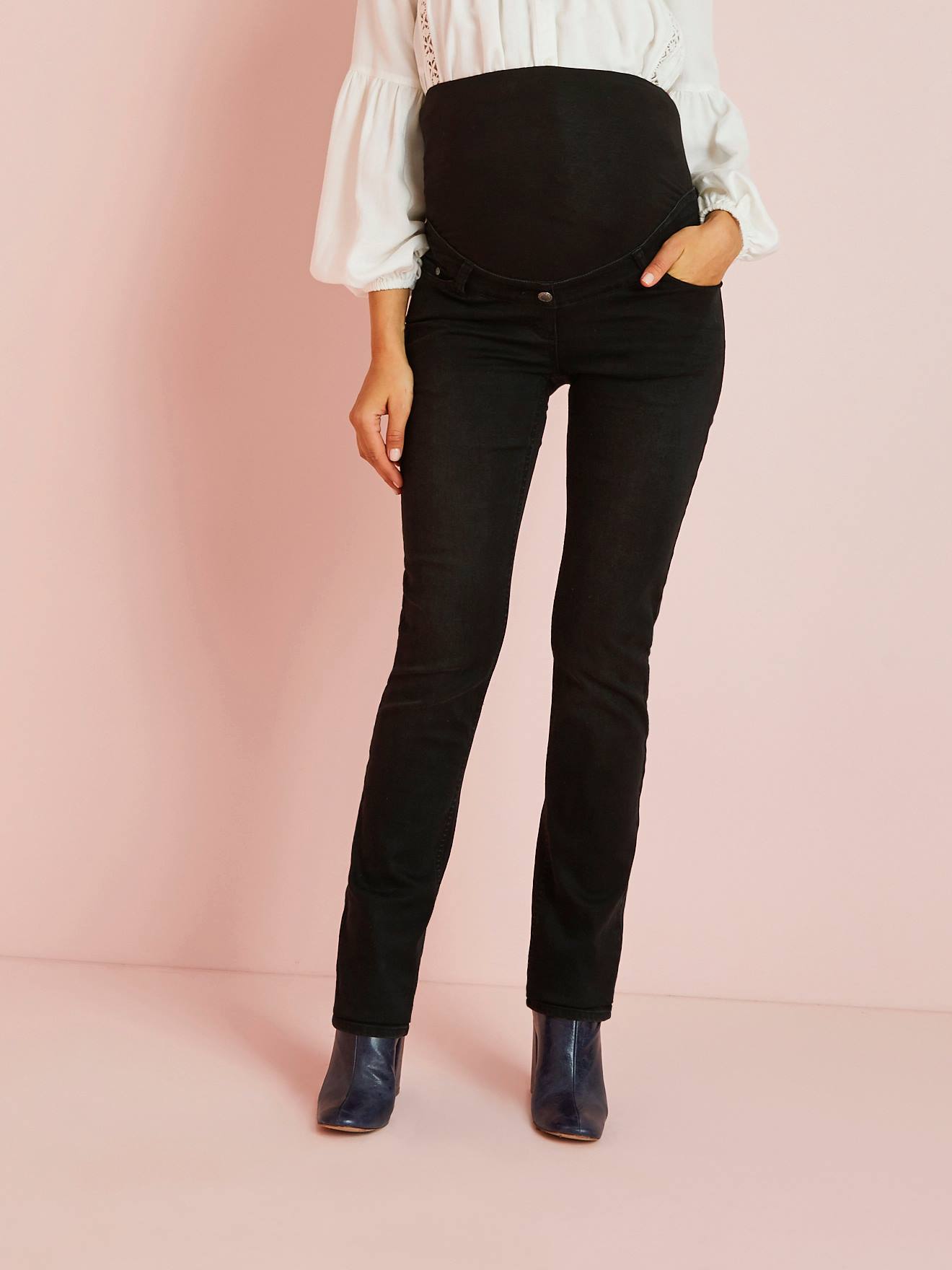 Jean droit de grossesse entrejambe 85 denim brut