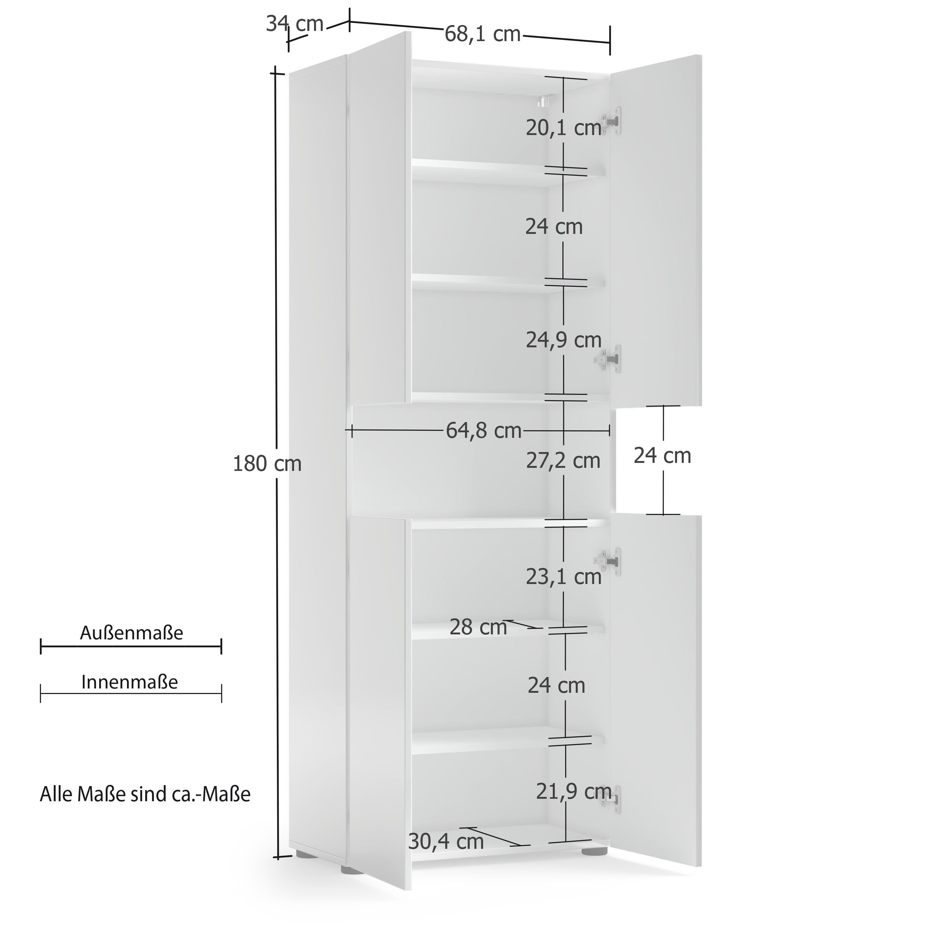 INOSIGN Hochschrank Mister Breite 68 cm