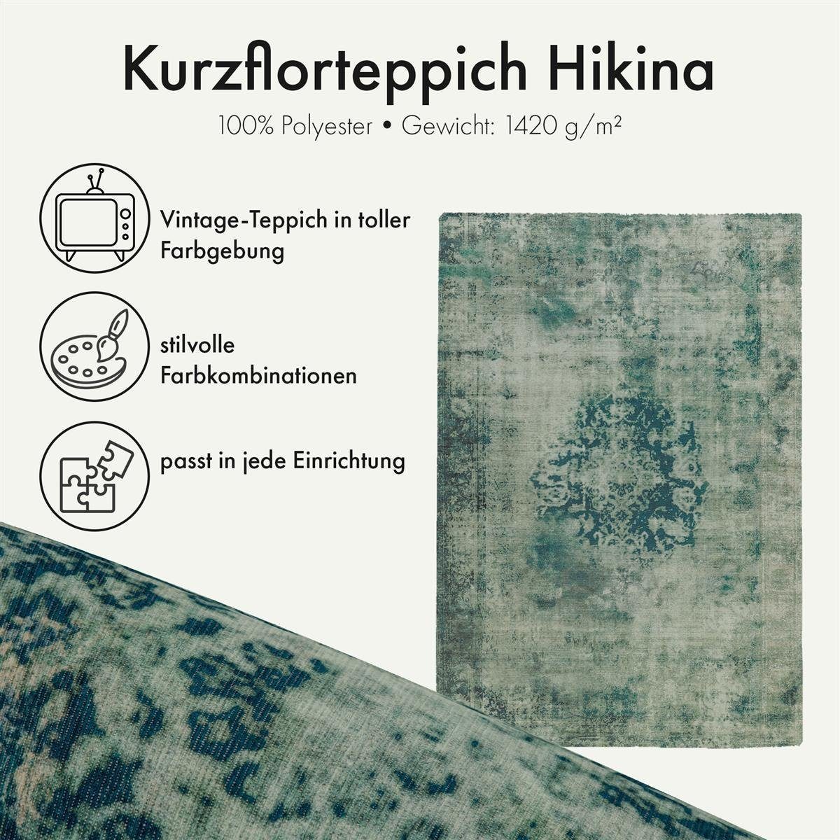 Teppich Kurzflorteppich Hikina, Qiyano, rechteckig, Höhe: 0.9 mm
