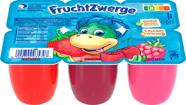 Danone Fruchtzwerge 20% Erdbeere, Kirsche, Himbeere