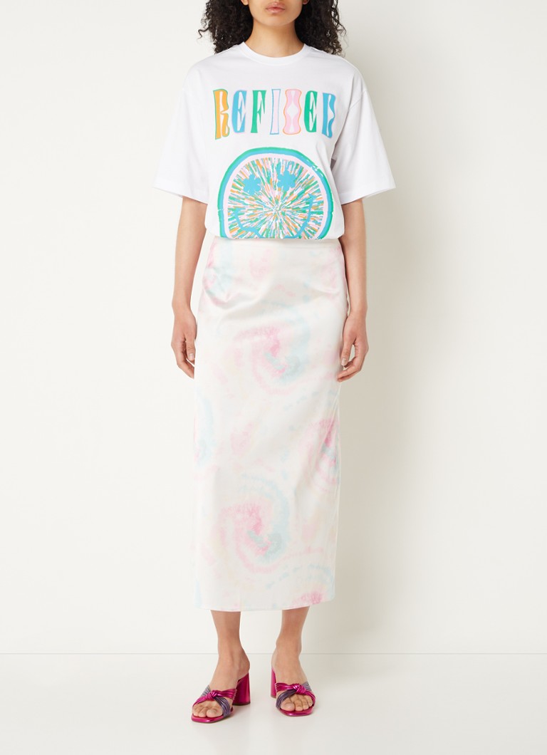 T-shirt oversize con stampa del reparto raffinato