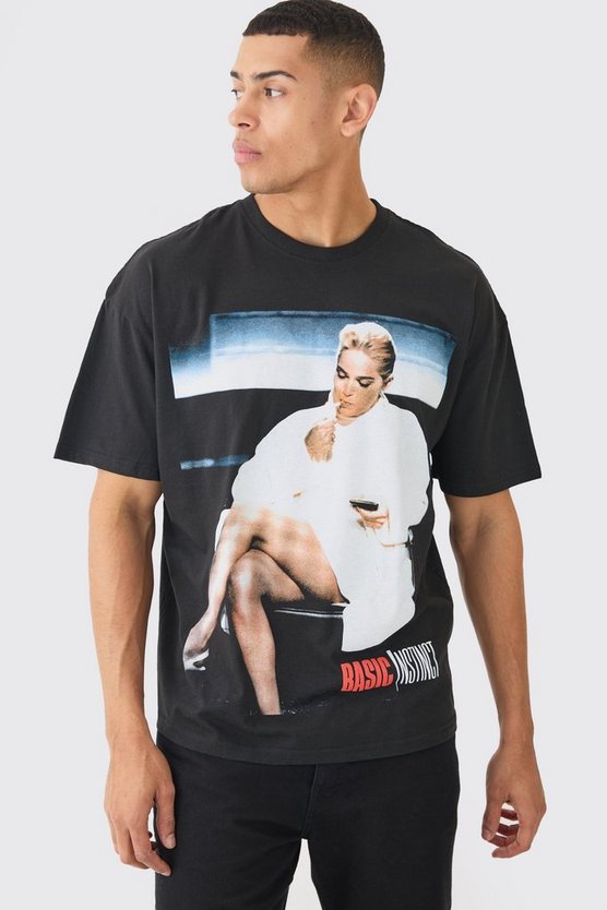 Oversize T-Shirt mit lizenziertem Basic Instinkt Print