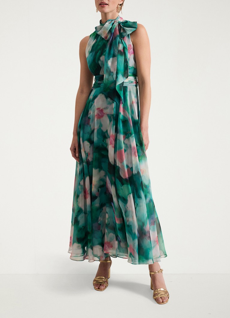 Phase Eight Petite Lucinda maxi dress with floral print and pleats
