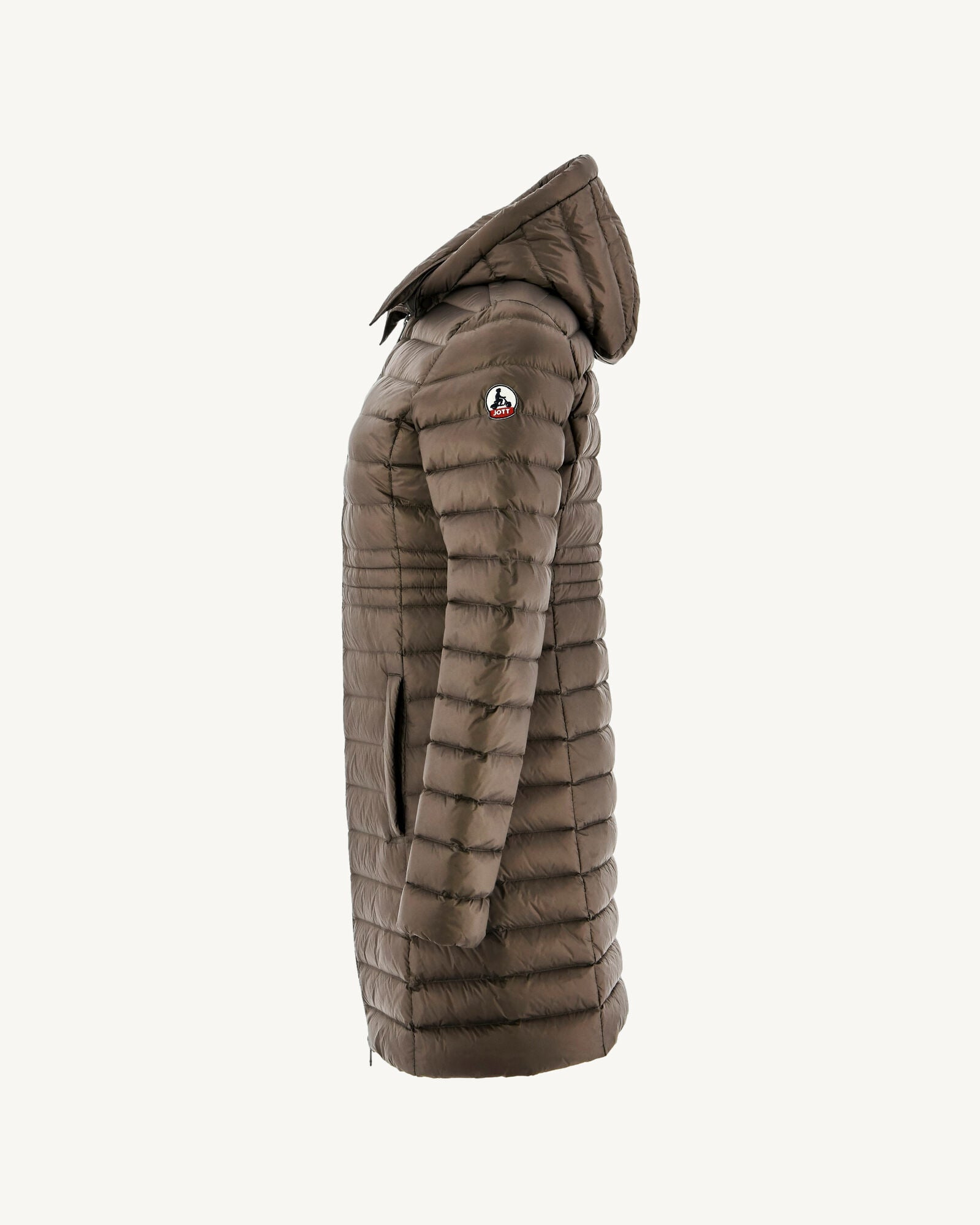 Doudoune longue à capuche Taupe Vero 2.0