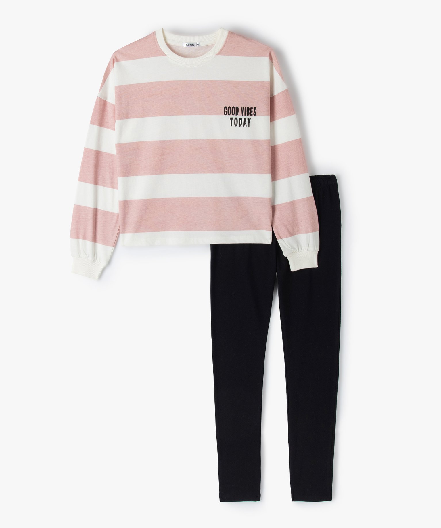 Pyjama fille en jersey mix&match raye | GEMO