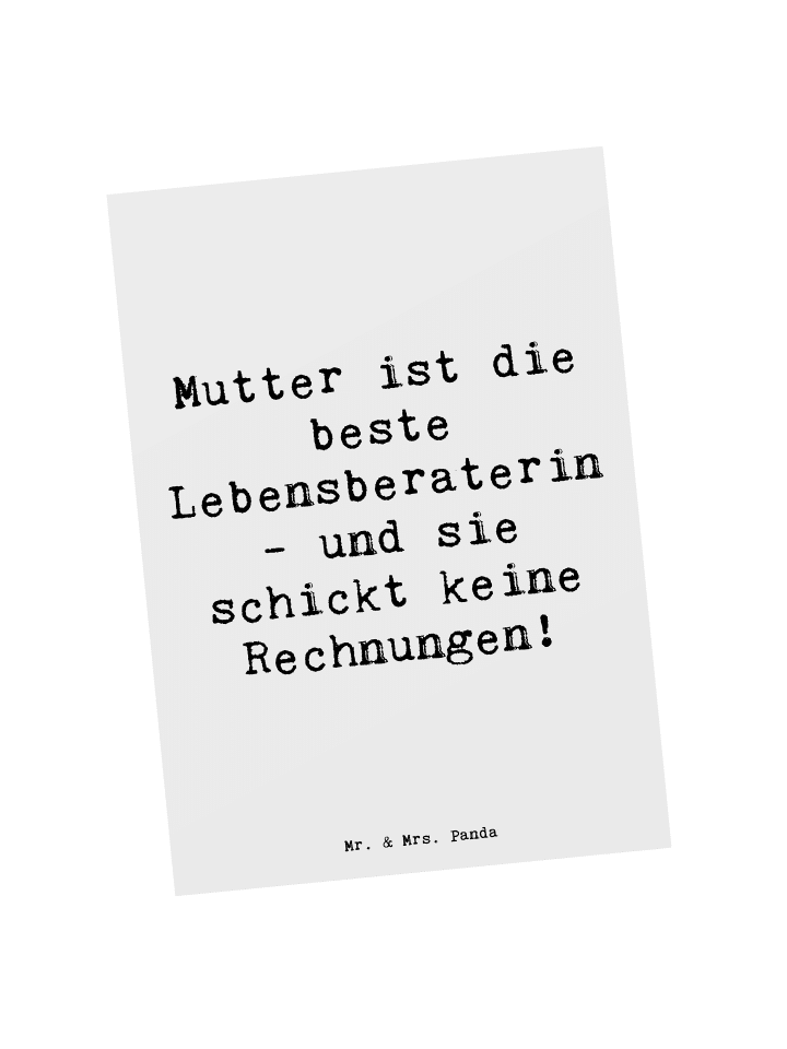 Mr. & Mrs. Panda Postkarte Mama Ratschläge mit Spruch in Weiß günstig kaufen onesize