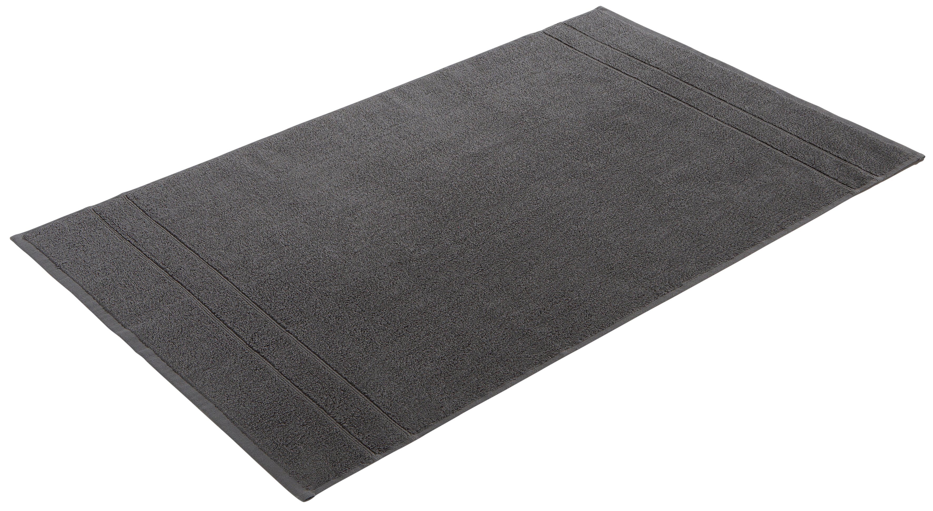 Badematte Inga my home, Höhe 4 mm, beidseitig nutzbar, fußbodenheizungsgeeignet, schnell trocknend, strapazierfähig, Baumwolle, rechteckig, feine Bordüre, einfarbig, 100% Baumwolle, 2-teiliges Badematten-Set