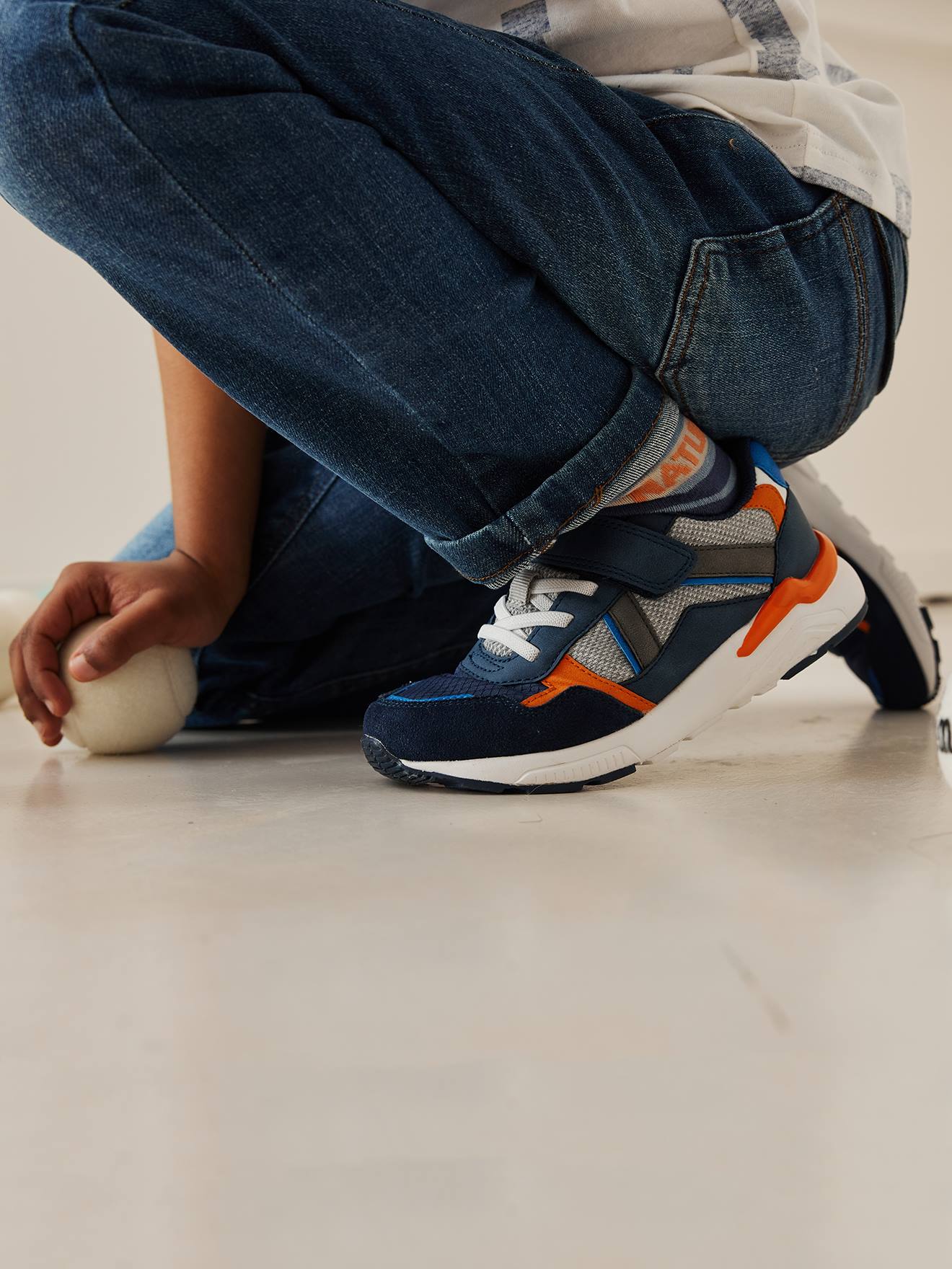 Vertbaudet Kinder Sneakers, Klett & Schnürung - marine