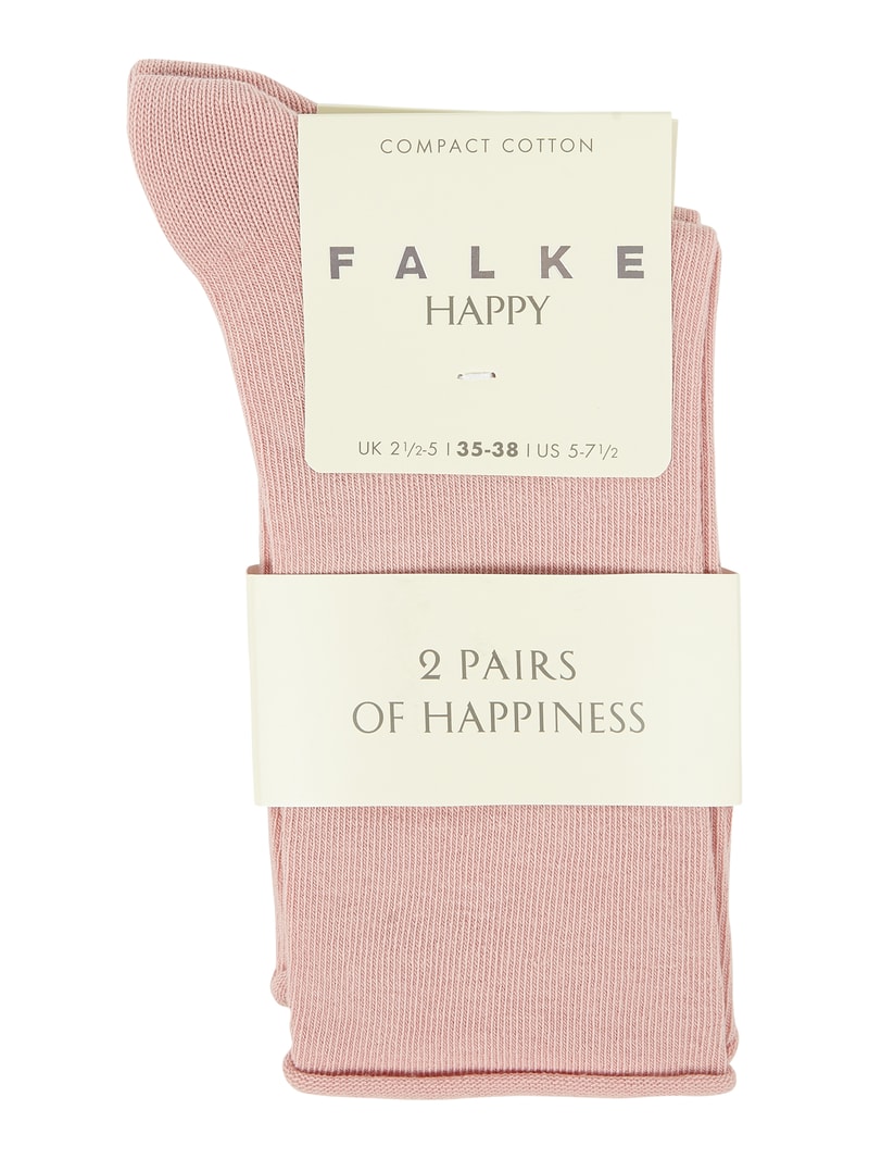 Socken mit Stretch-Anteil im 2er-Pack Modell 'Happy' in rosa