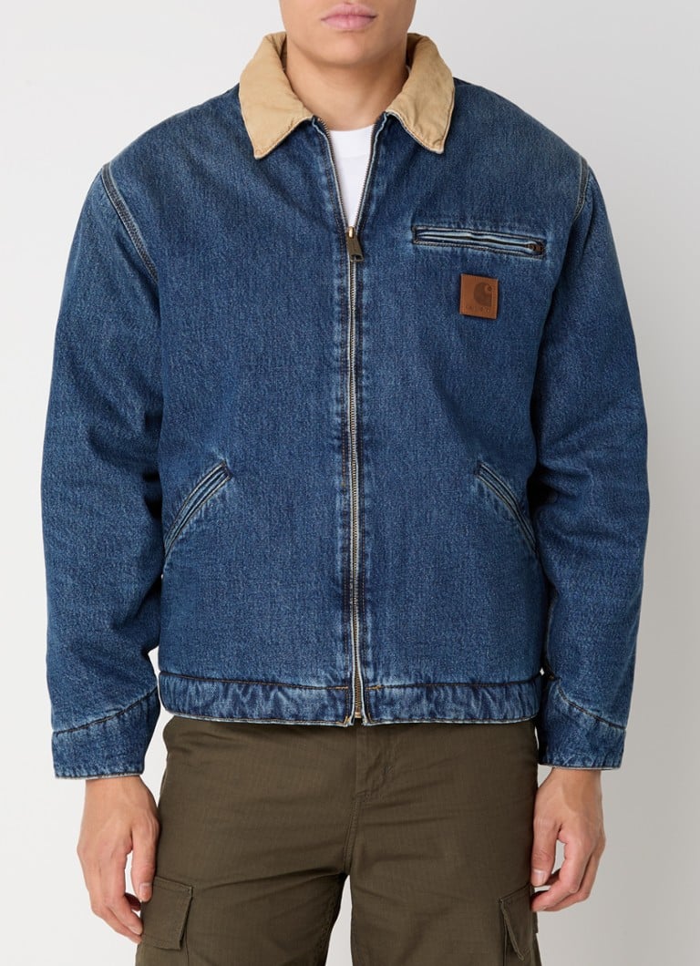 Prošívaná džínová bunda Carhartt WIP Detroit s lemovanými kapsami