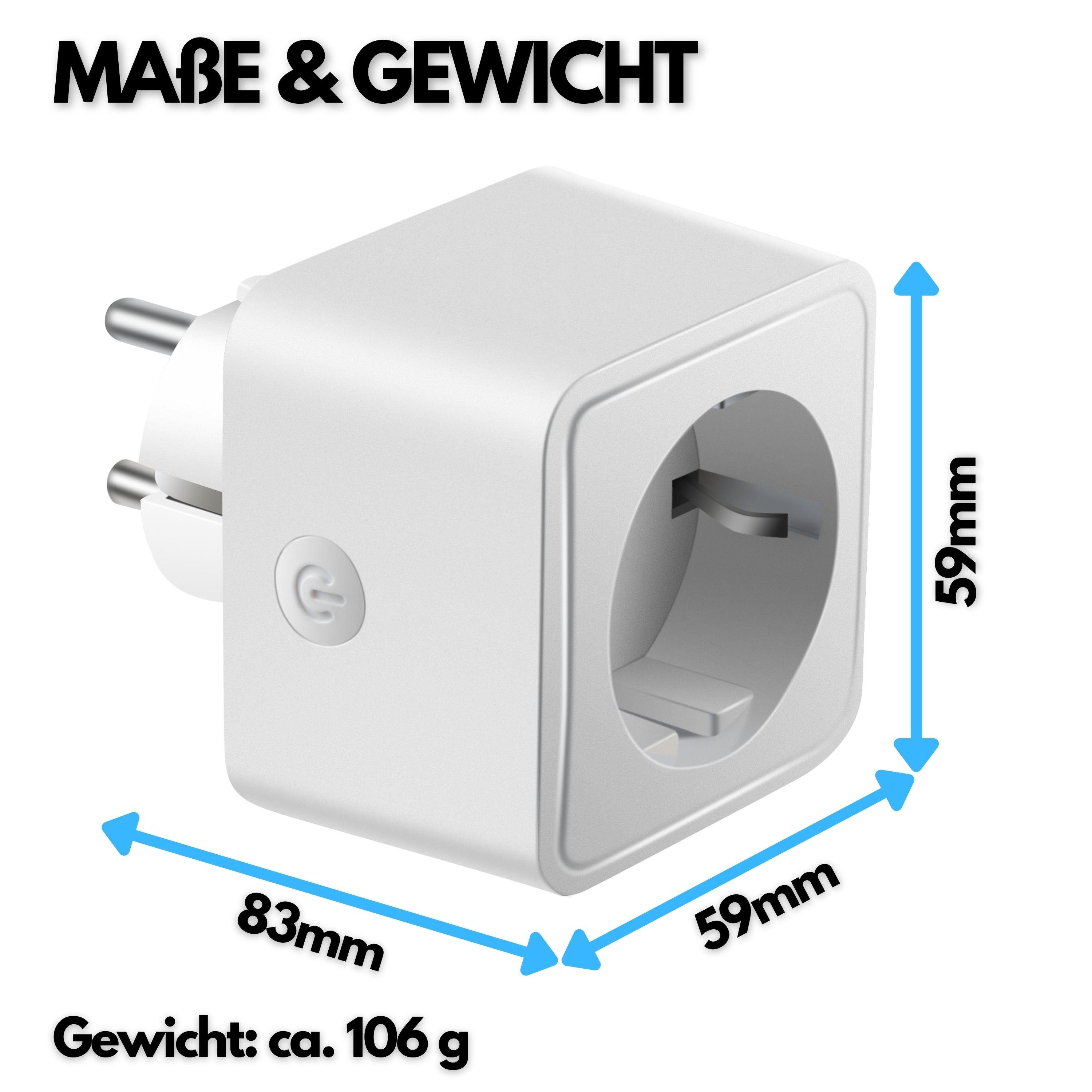echos WLAN-Steckdose Eco-4060, max. 3680 W, Spar-Set, 4er Pack, Steuerung per App, Alexa/ Google kompatibel, WLAN, 2.4 GHz, Smart Home, Einfache Installation, Kindersicherung, Max. 16A
