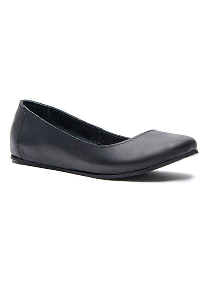 Comfortfusse Leder-Ballerinas in Schwarz günstig kaufen