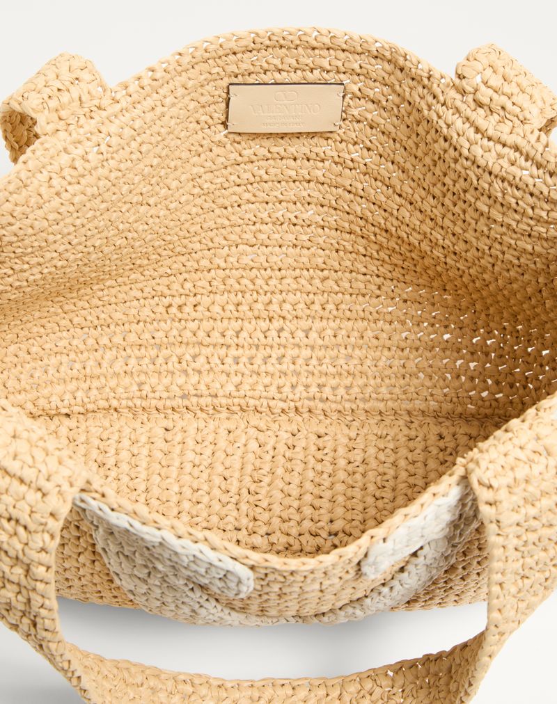 Valentino Garavani Viva Superstar Medium Raffia indkøbstaske