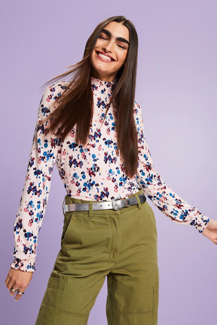 Jersey-Longsleeve mit Muster, LENZING™ ECOVERO™