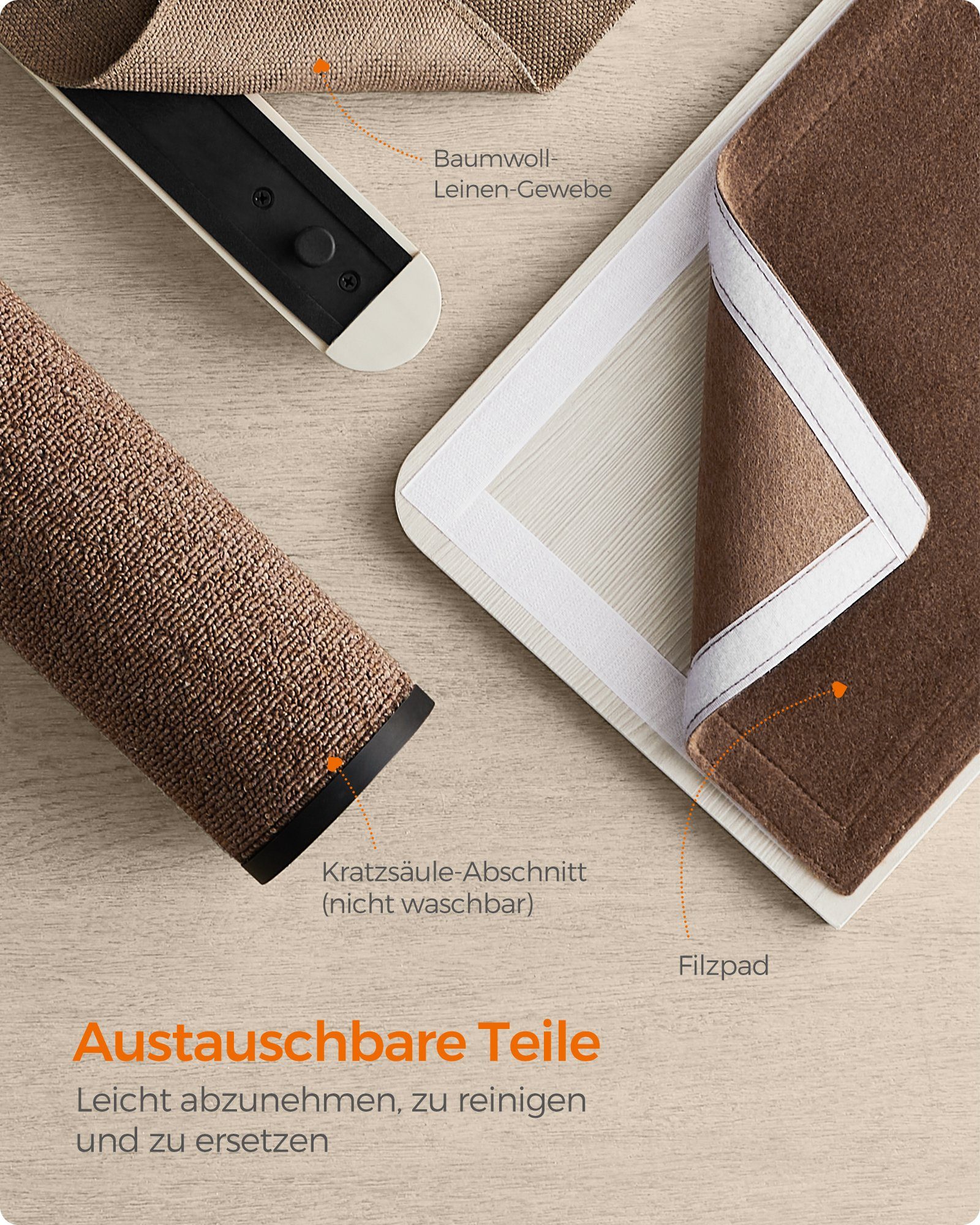 FEANDREA Katzen-Kletterwand, Kratzbaum Clickat Oasis Katzenmöbel 5er Set, waschbar