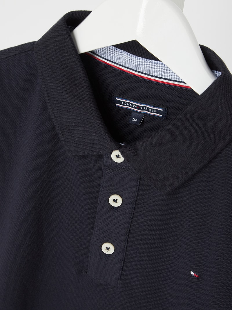 Poloshirt mit Logo-Stickerei in marineblau
