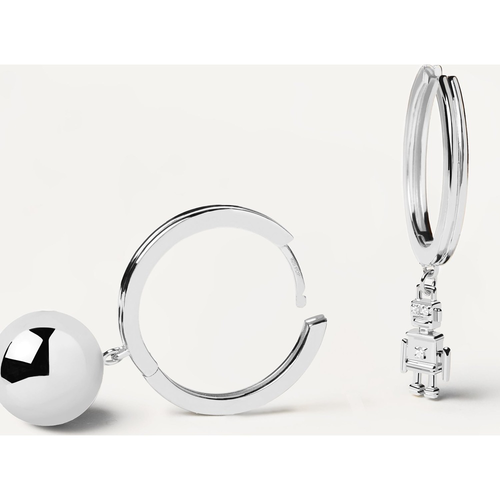 P D Paola Créoles 925 Argent Boucles d'oreilles
