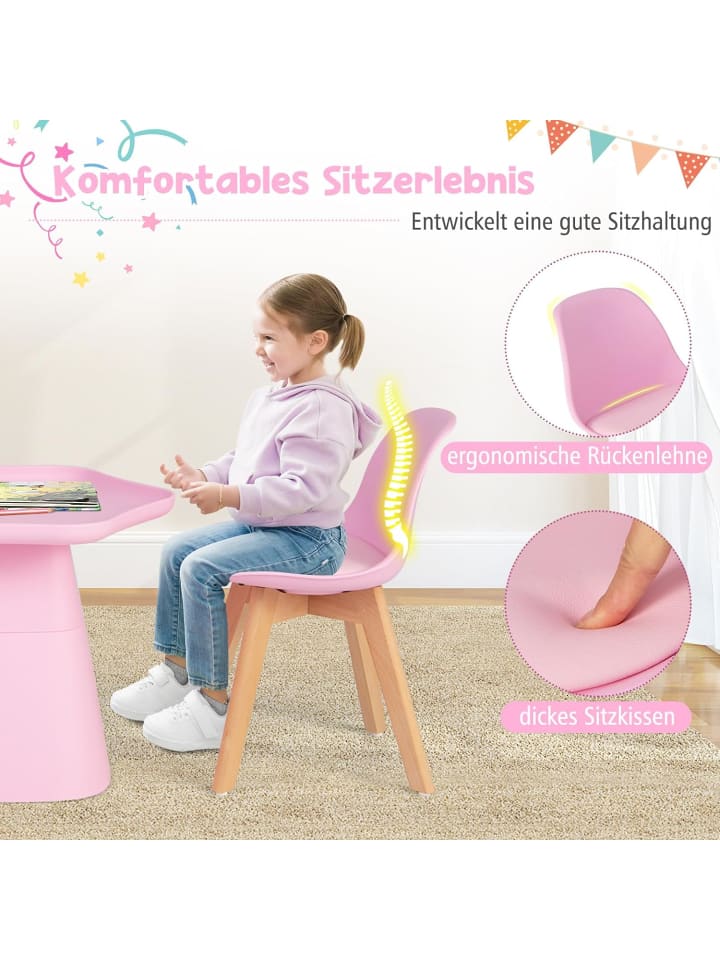 COSTWAY Sitzgruppe 3 tlg. Set 3-8 Jahren in Rosa günstig kaufen onesize