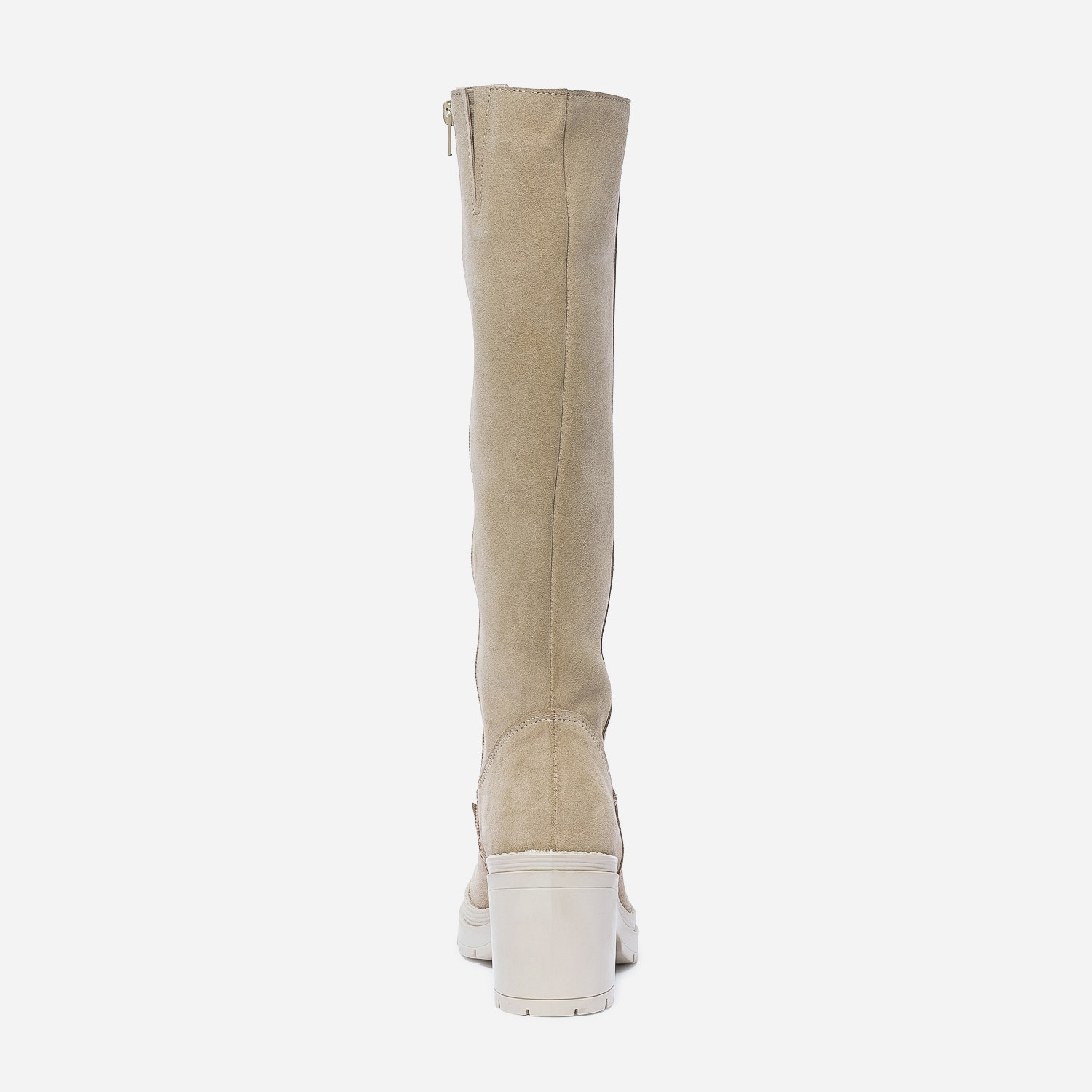 Botte TEXTO beige éco-conçue en cuir velours