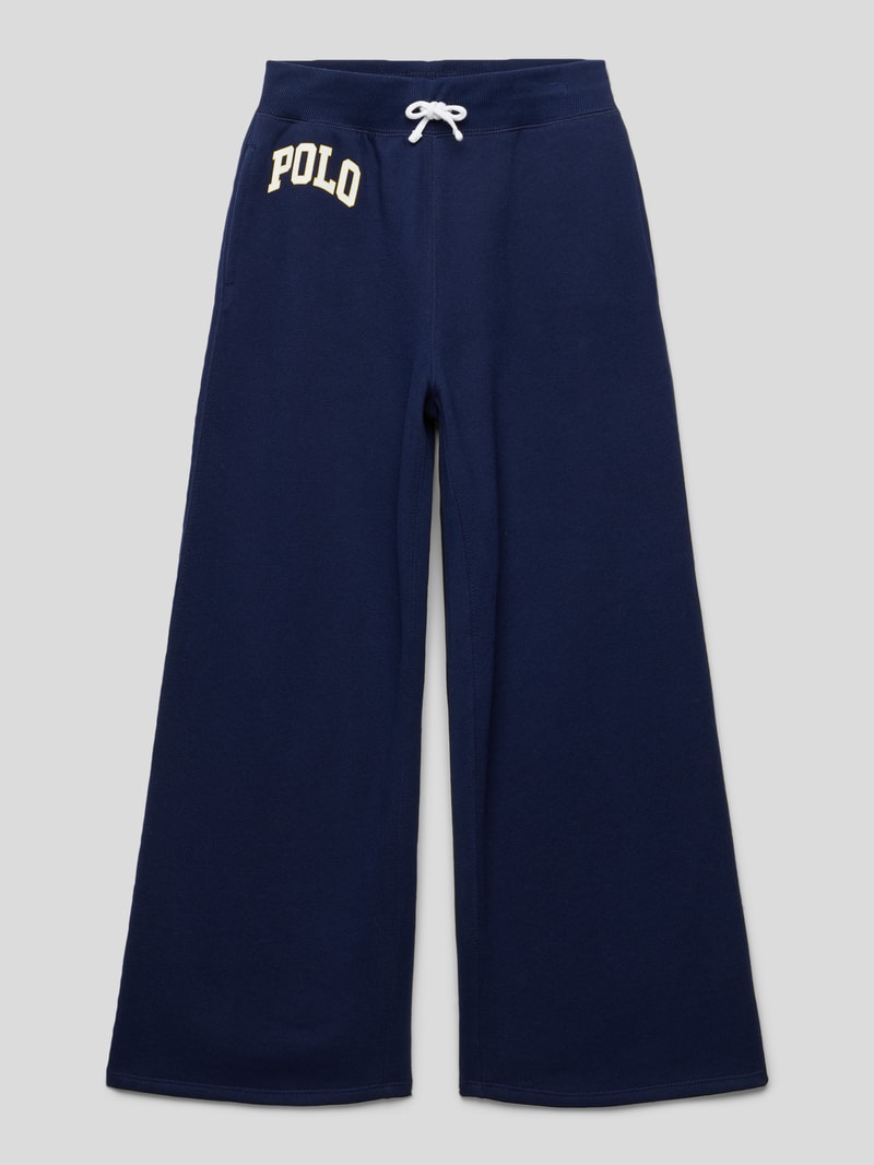 Sweatpants mit Label-Print in marineblau
