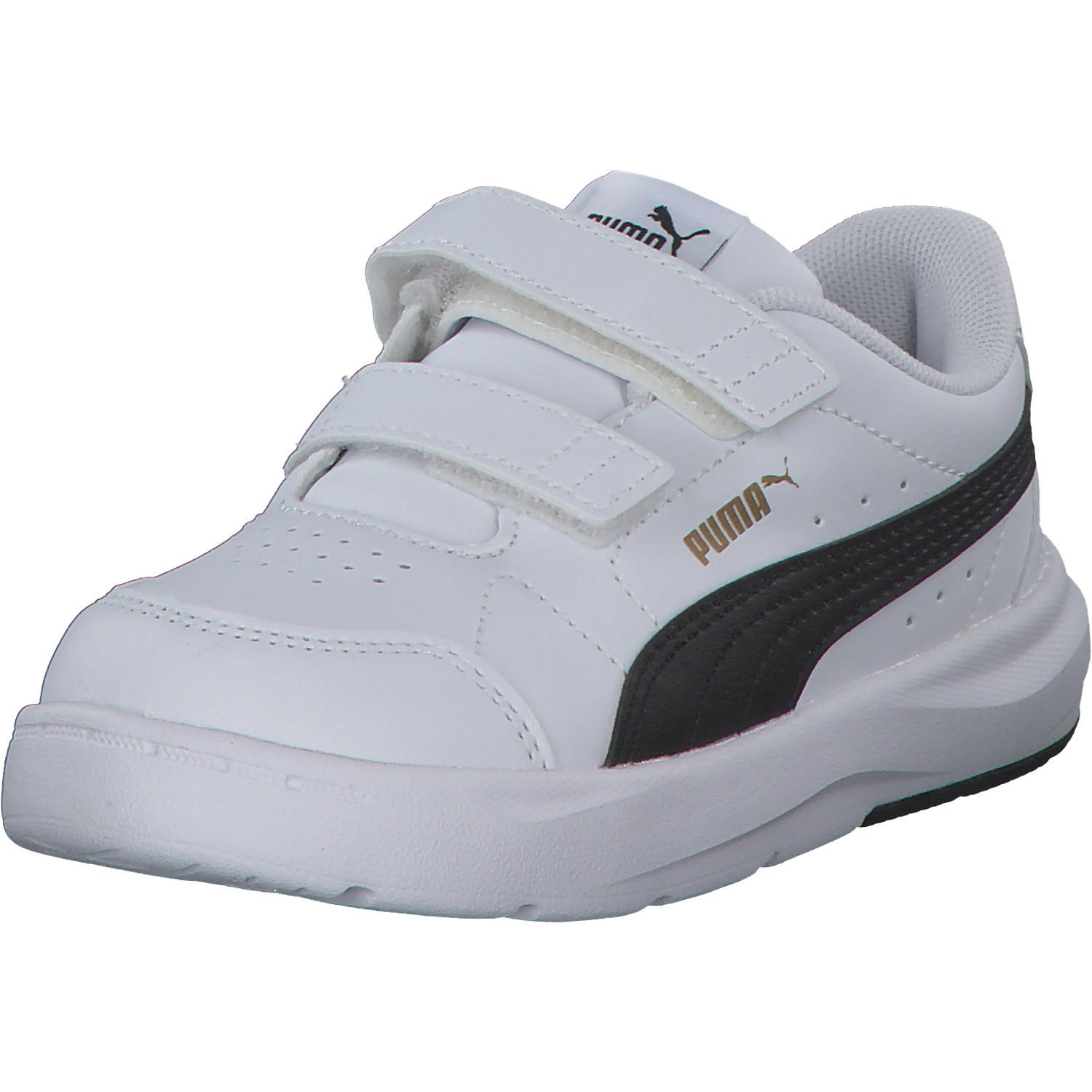 Puma Evolve Court V Inf 389146, Sneakers Low, Kinder, puma white/puma black/puma gol