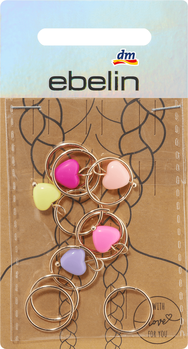 Haarpiercings Herzen Gold-Optik, 10 St