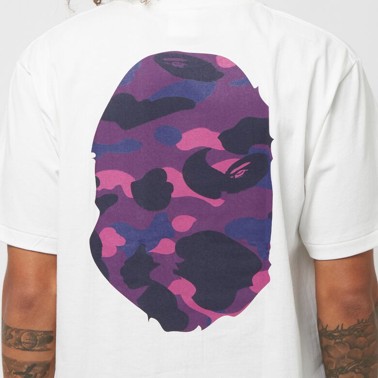 A Bathing Ape Color Camo Big Ape Head Tee M white purple
