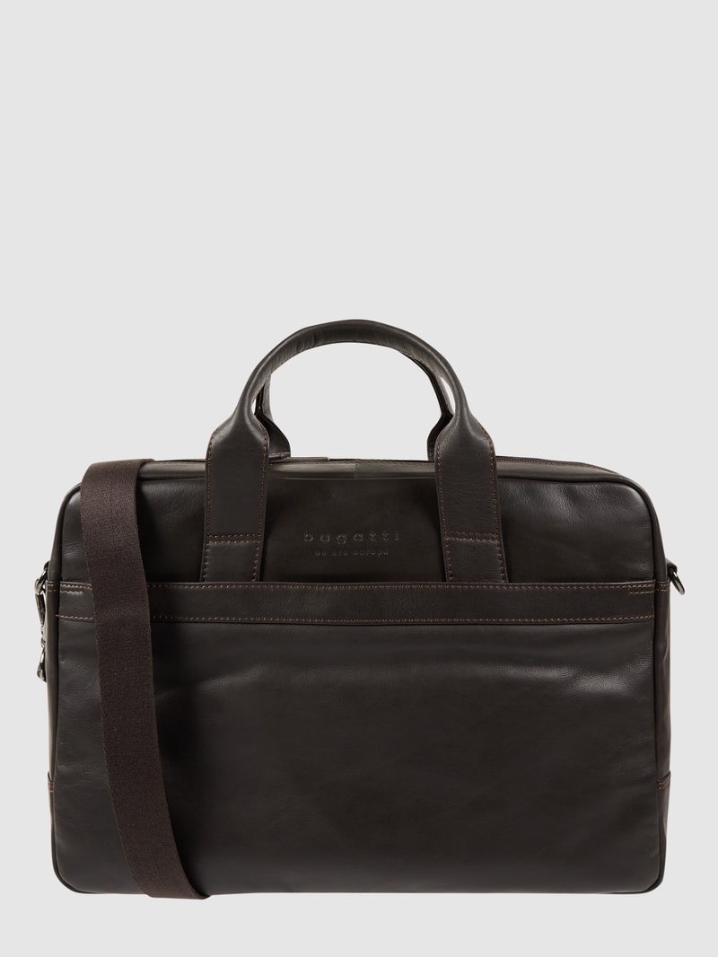 Laptoptasche aus Leder in dunkelbraun