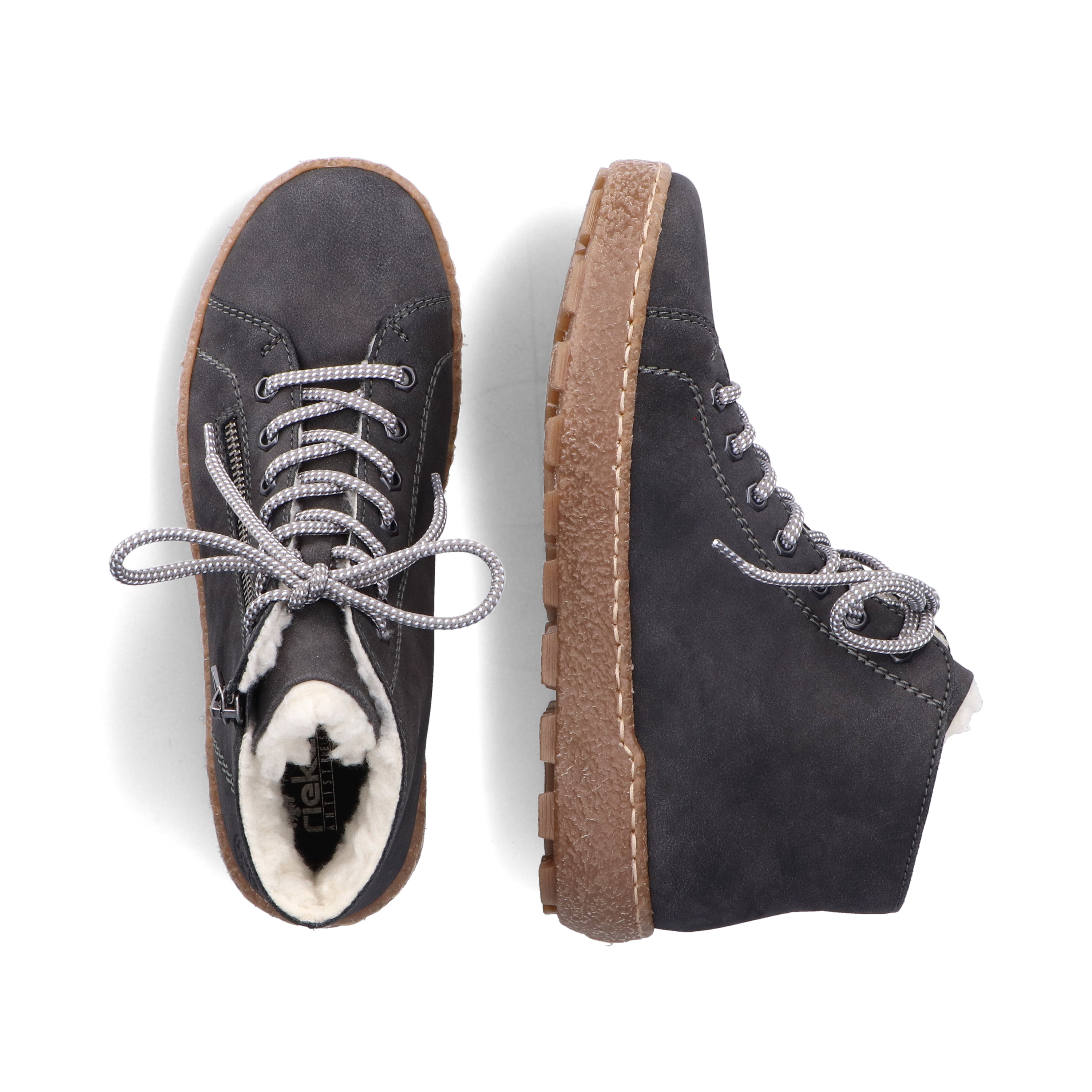Rieker Damen Schnürschuhe asphaltgrau