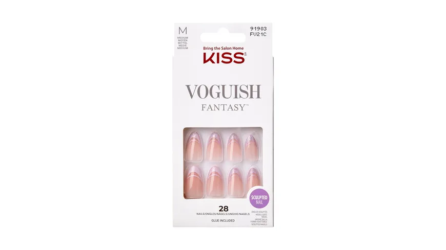 KISS Voguish Fantasy Nails FV21C - hautfarben, weiß
