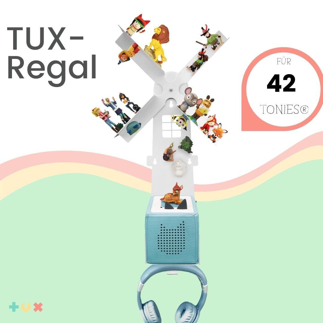 TUX Wandregal TUX-Regal passend für Toniebox für über 42 Tonies 