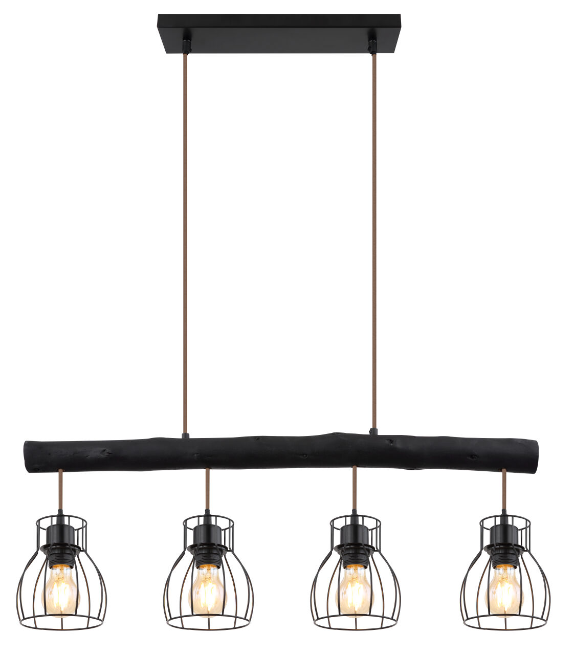 Globo Lighting - MINA - Hängeleuchte Metall schwarz matt, 4x E27
