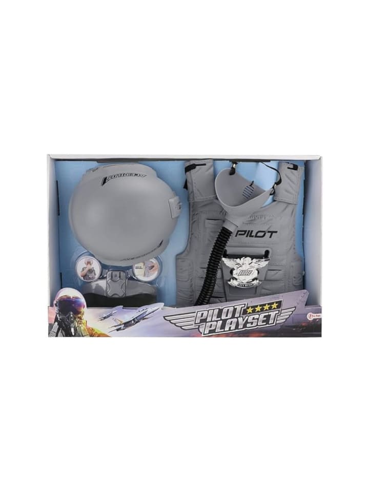 Toi-Toys Verkleidungsset Kampfpilot, mit Helm und Weste Kostüm Kinder in grau günstig kaufen onesize