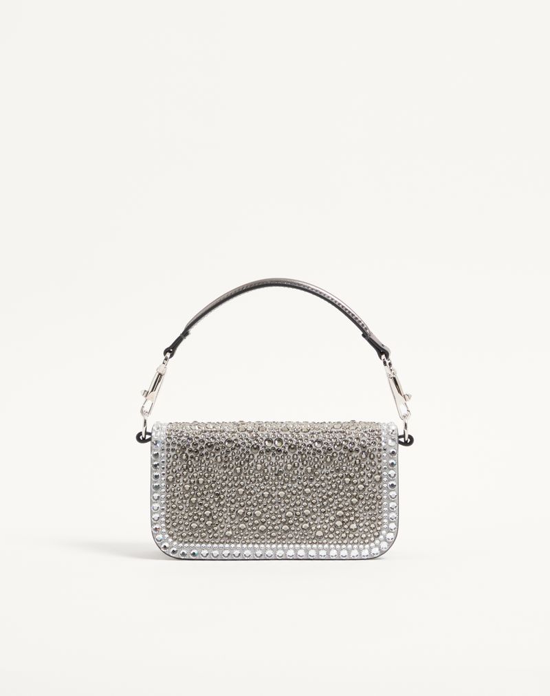 Bolsa de ombro pequena Valentino Garavani Locò com strass