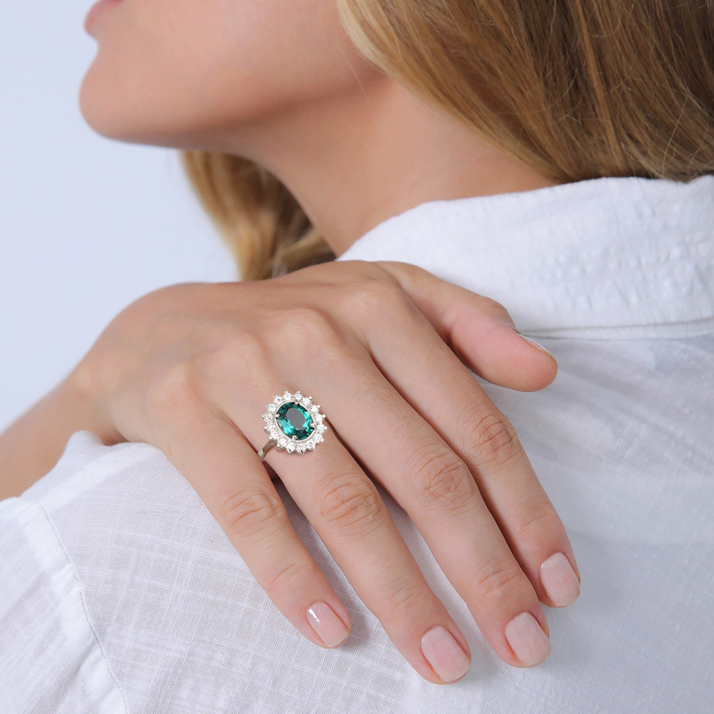 Elli PREMIUM Elli PREMIUM Bague Femmes Cocktail Elegant Royal avec quartz et cristaux de zirco Bague